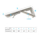 Foldable K-style wall shelf bracket with size measurements for 14-inch shelf