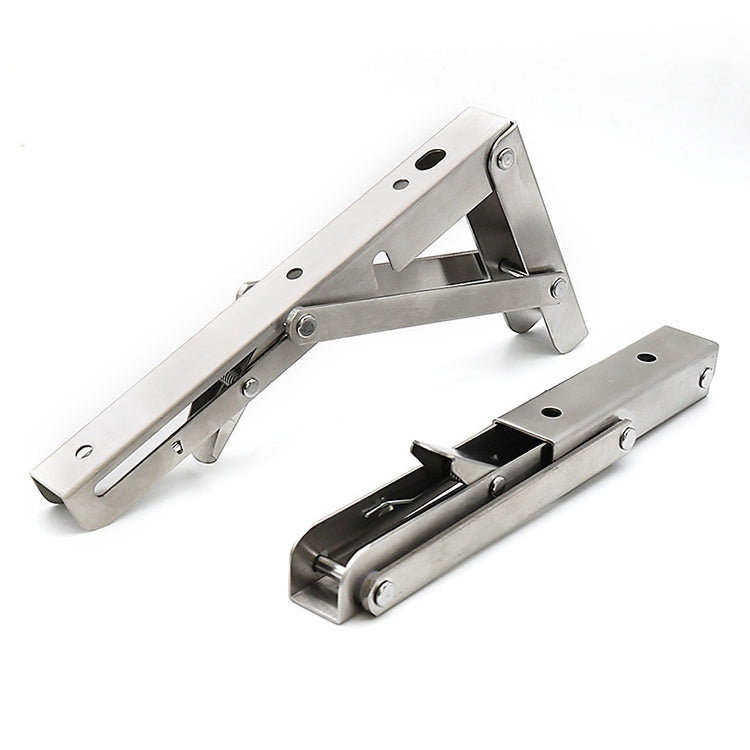 Stainless steel foldable support bracket with hinged rods, 10 in