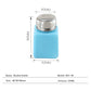 Blue 100 mL alcohol bottle with metal cap; size 80x50x40 mm shown