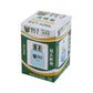 Alcohol bottle packaging box with blue bottle illustration