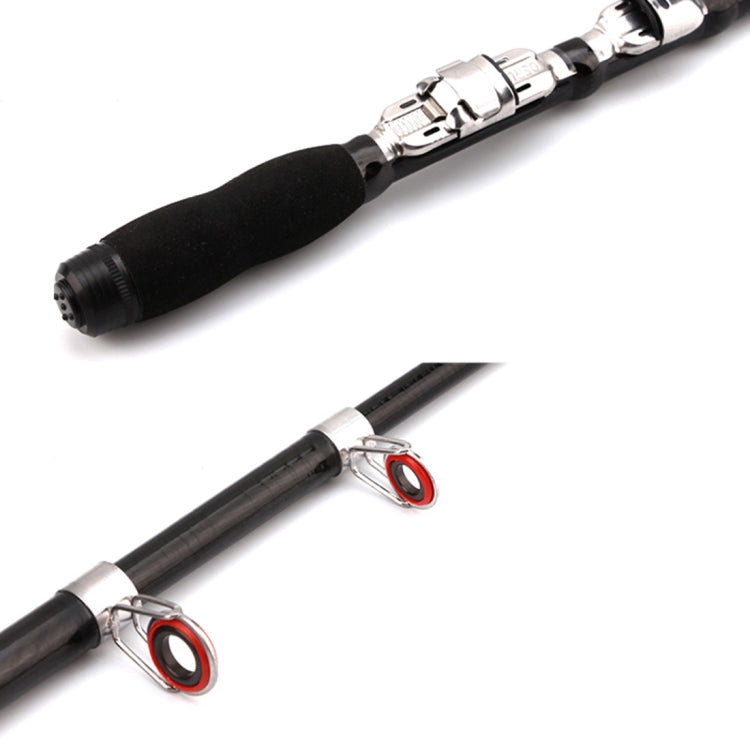 Telescopic fishing rod handle with black EVA grip and silver reel seat