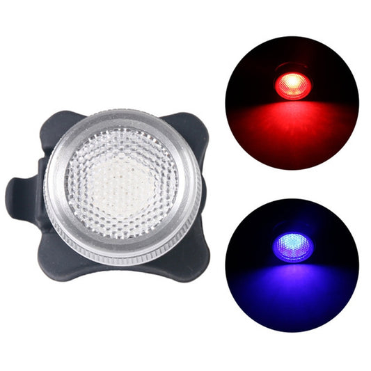 USB bicycle headlight and taillight set showing red and blue light modes
