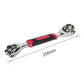 Socket wrench with chrome ratchet head and red-and-black handle, 250mm length