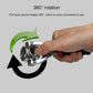Socket wrench head being held by hand, showing 360° rotation arrow graphic