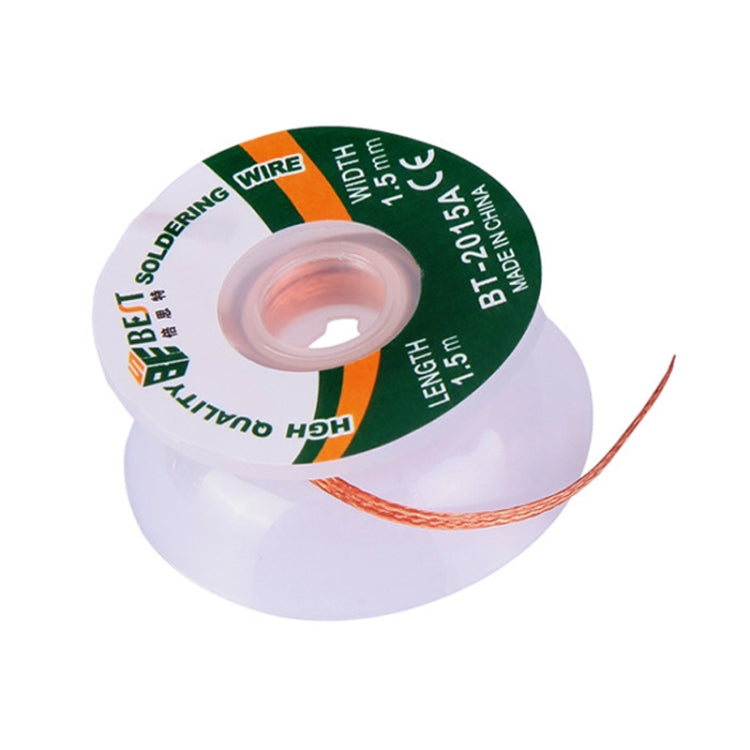 Desoldering braid solder wire spool with clear hub and copper wicking