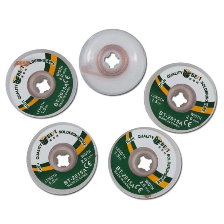 Set of desoldering braid solder wire spools shown from multiple angles