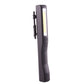 Black COB LED pen light side view with fold-out magnetic clip
