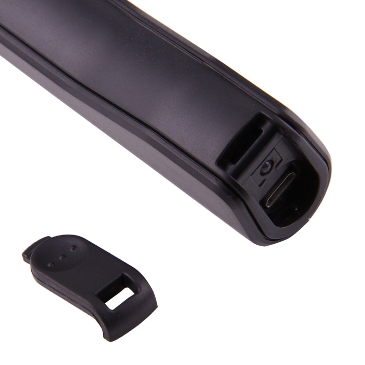Black COB LED pen light bottom end with included clip mount