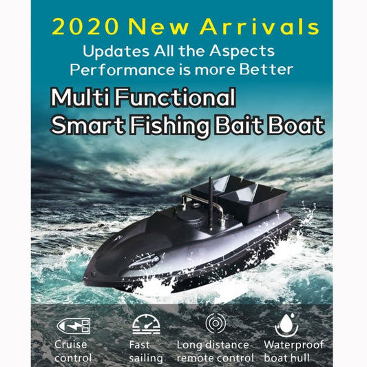 D13C smart fishing bait boat with twin feeding hoppers and raised control post