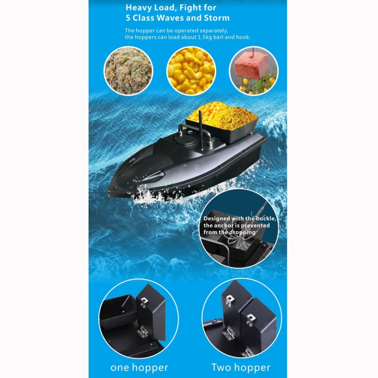 D13C fishing bait boat with feeding hopper and heavy-duty deck controls