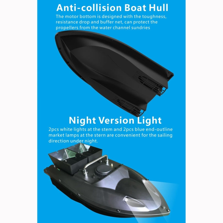 D13C fishing bait boat with anti-collision hull and night version white/blue lights