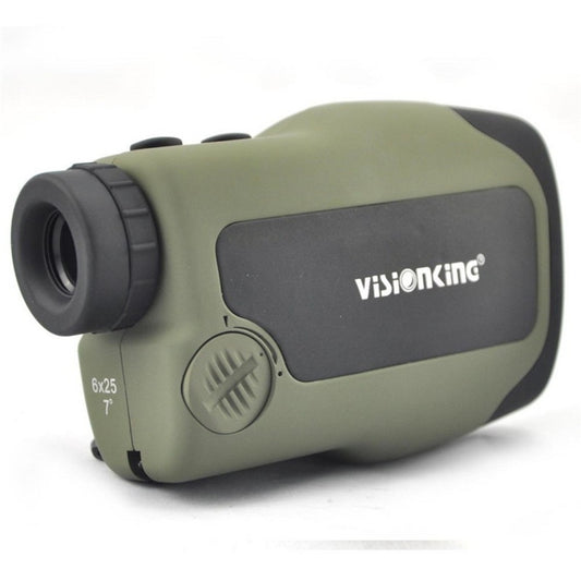 Olive and black 6x25 monocular laser rangefinder with side control dial and speaker