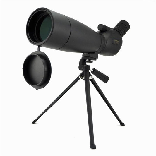 Black 20–60x80 waterproof spotting scope on tripod with flip-up eyecup