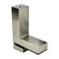 Brushed metal L-shaped fixed glass clip bracket with top screw cover