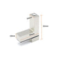 Brushed zinc alloy fixed glass clip bracket showing dimensions and screw head