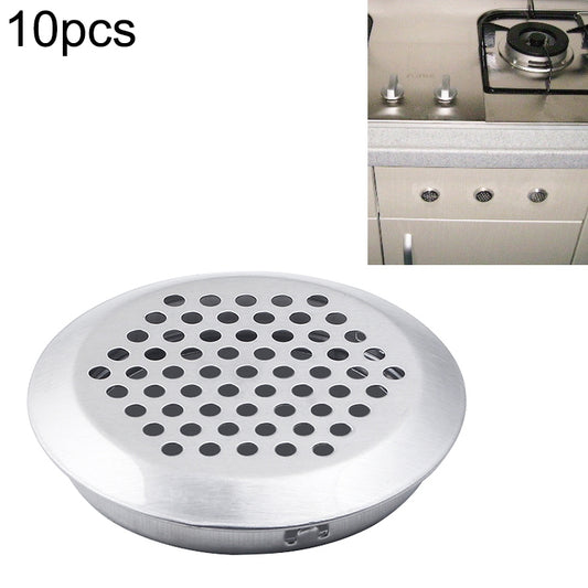 Round stainless steel cabinet air vent grille with circular perforation holes