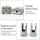 Stainless steel glass railing clamp with flexible bottom fixing and upper screw/rod
