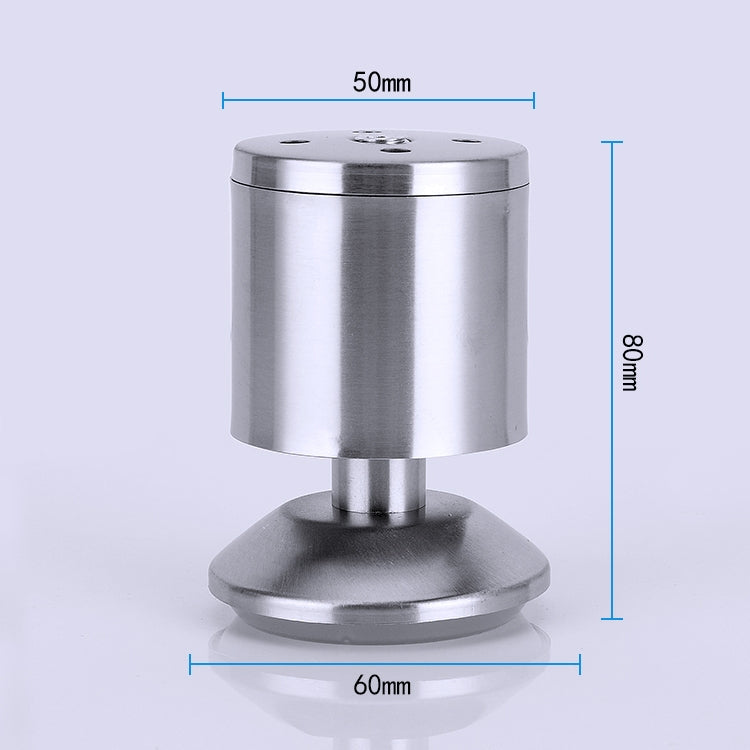 Stainless steel furniture foot leg with round top and wide base, 80mm height