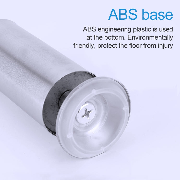 Stainless steel furniture foot with ABS base insert and central threaded hole