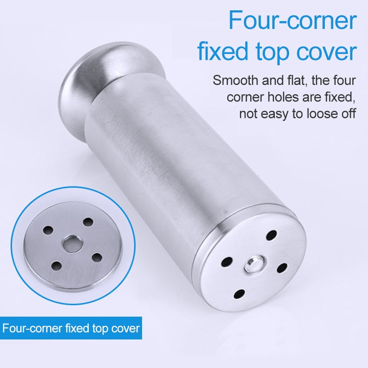Stainless steel furniture foot with four-hole fixed top cover and flared base