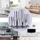 Set of stainless steel cabinet furniture feet with round bases for level support