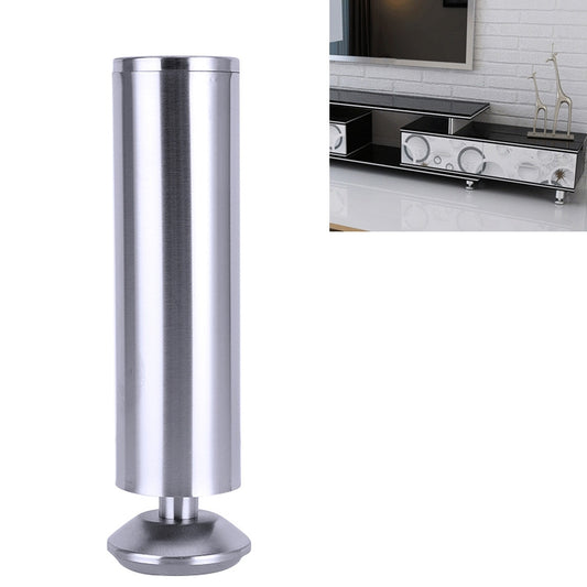 Stainless steel furniture cabinet foot with round base and cylindrical body