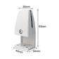 White L-shaped desk screen clip, 93x30x44mm; base with screw