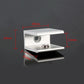 Single-hole aluminum glass fixing clip with screw stud, silver metal clamp