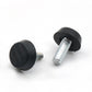 Set of black rubber foot pads with M6x18 threaded leveling screws