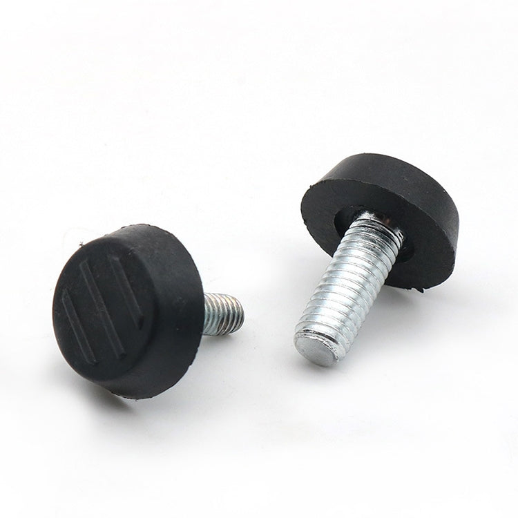 Set of black rubber foot pads with M6x18 threaded leveling screws