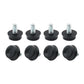 Black rubber furniture foot pads with galvanized threaded screws, multiple pieces