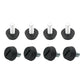 Set of adjustable furniture leveling feet with threaded screws and black rubber bases