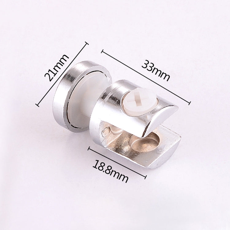 Metal clamp bracket with base for 8mm cylindrical glass, shiny zinc alloy finish
