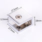 Square glass fixing clamp bracket with countersunk screw and metal base