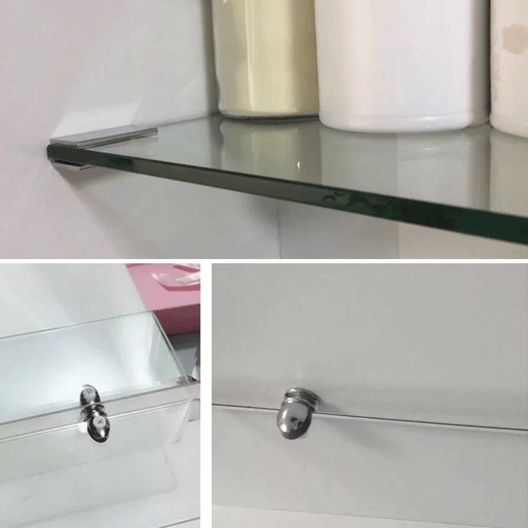 Wall-mounted chrome glass shelf bracket clamp nail supporting glass panel