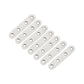 Stainless steel straight connector plates, 40-piece set, brushed metal, multiple screw holes