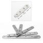 Stainless steel connector plates, straight and angled pieces, multiple screw holes