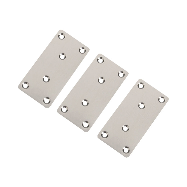 Stainless steel straight connecting plates with round bolt holes, set of 10
