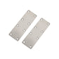 Brushed stainless steel straight connector plates with round bolt holes