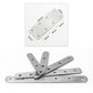 Stainless steel hinge-style corner connectors with multiple screw holes