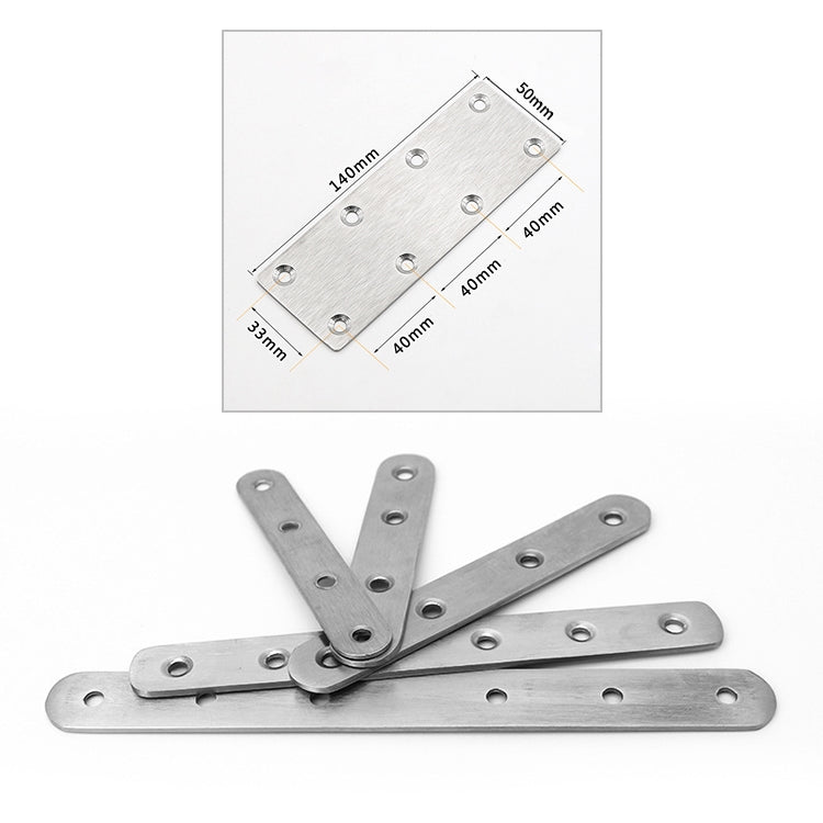 Stainless steel hinge-style corner connectors with multiple screw holes