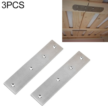 Stainless steel straight connecting piece with 4 mounting holes, set of 2