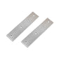Stainless steel straight connecting piece with 4 mounting holes, brushed finish