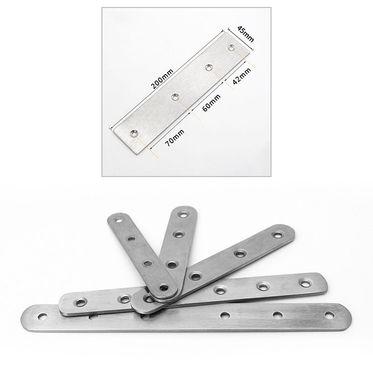 Stainless steel connecting plates with multiple mounting holes and angled slots