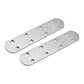 Stainless steel straight connecting plates with round bolt holes, two plates