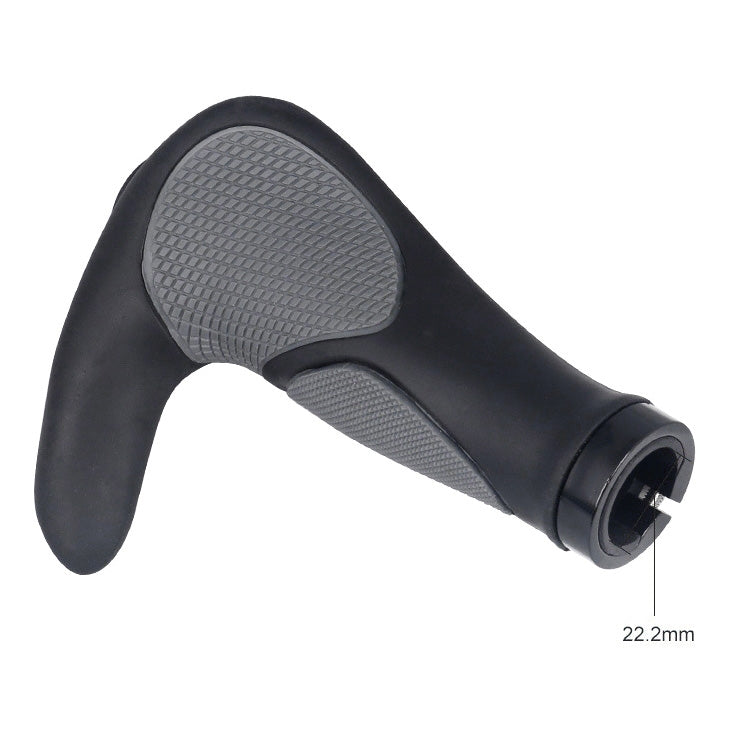 Black rubber grip end with horn opening and textured gray anti-slip pad section.