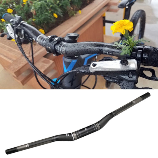Matte black carbon fiber road bike bent handlebar with clamp area and grips