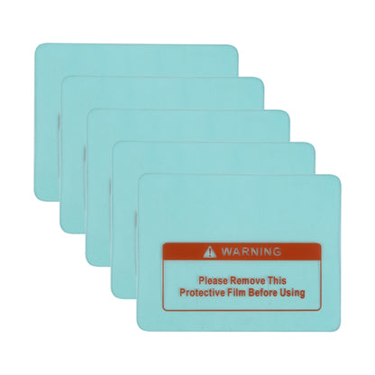Welding helmet protective film cover set, turquoise sheets with orange WARNING label