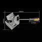 Aluminum right-angle clamp with long threaded screw and black orange handle