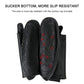 Black shoe cover soles with textured tread for improved slip resistance